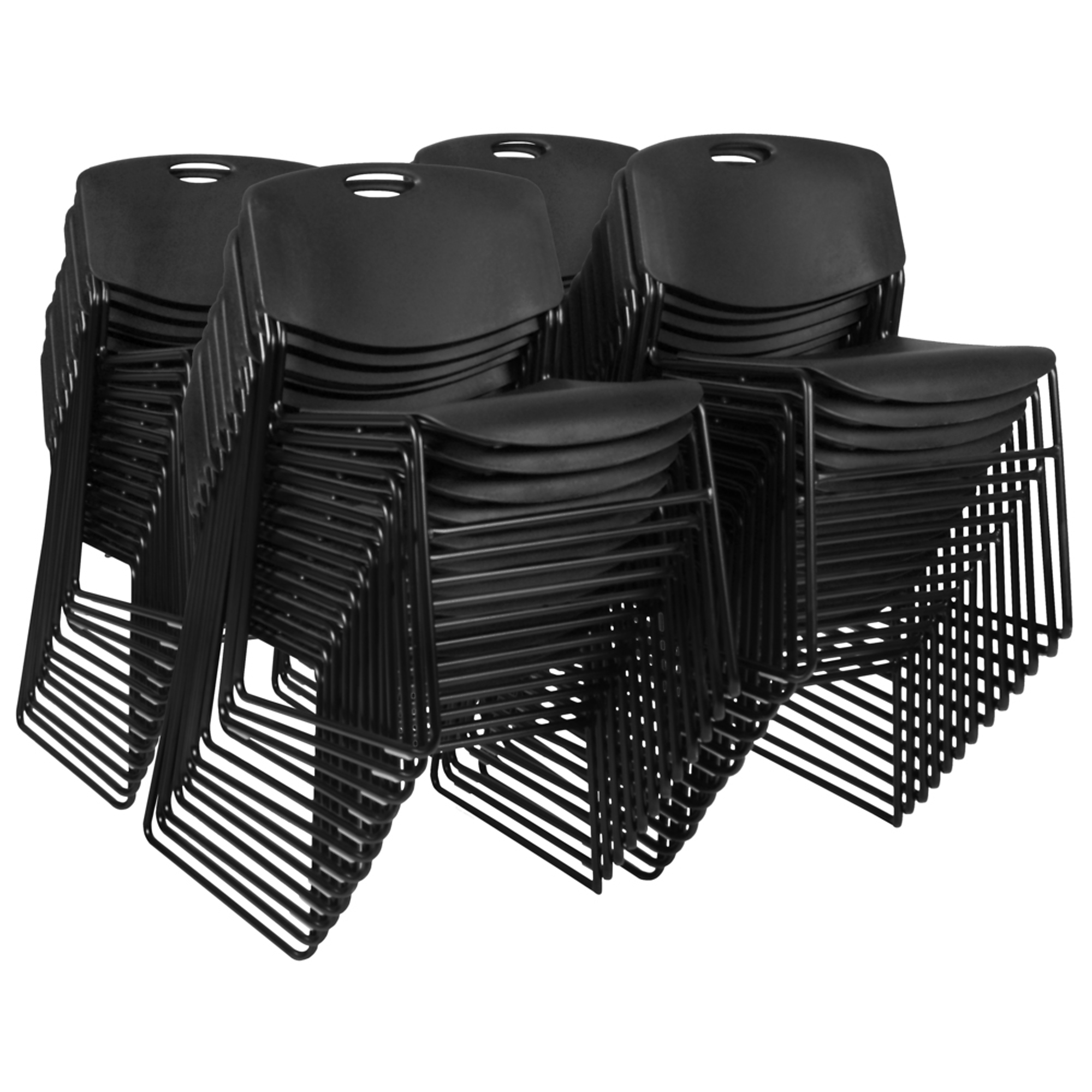 Regency Furniture, Zeng Ultra Compact Armless Stackable Chair Black, Included (qty.) 50 Model# 4400BK50PK